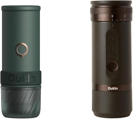 OutIn Mino Portable Electric Espresso Machine Fino Portable Electric Coffee Grinder