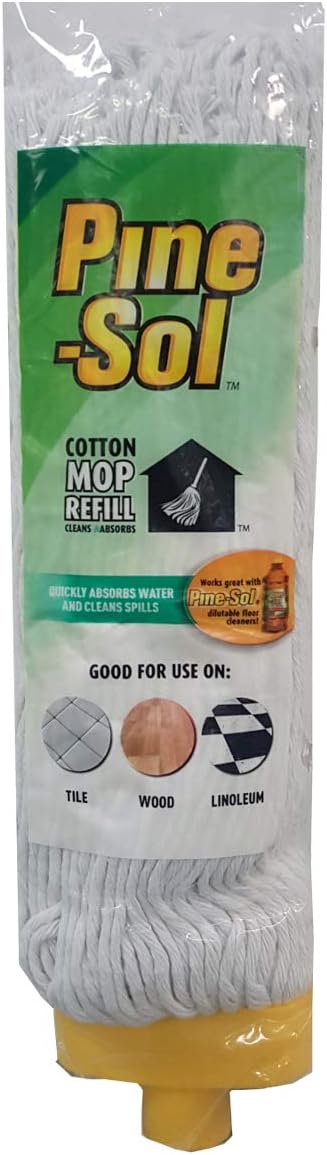 Pine-Sol コットンウェットモップ リフィル – 交換用ヘッドアタッチメント、300g | 屋内、屋外、産業用の頑丈なクリーニング