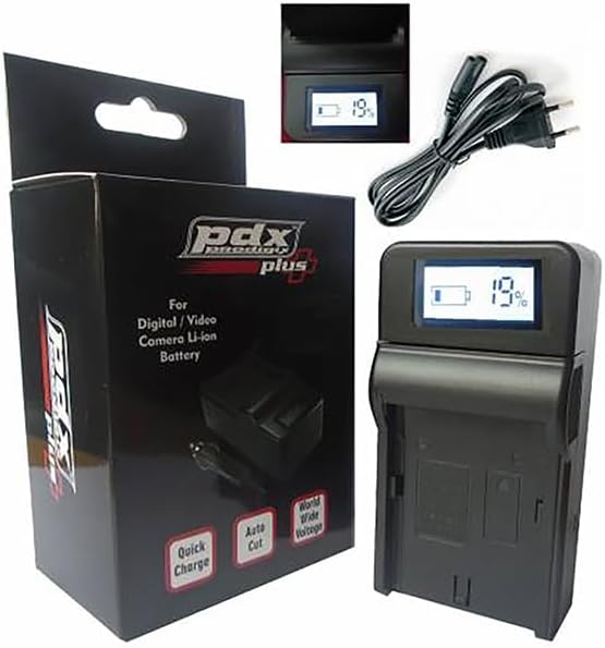PDX Plus,Panasonic PDX BLK22 Bataryası İle Uyumlu (Dijital Göstergeli) Şarj Cihazı Aleti.