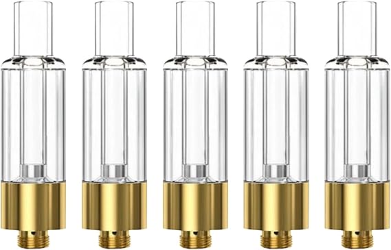 Atomizer Full Glass 510 Standard 510 1.0ml 5 Liquid Oil Cartridge ccel Gold Leafy 1ml 5pcs