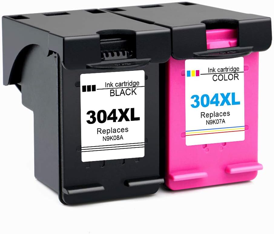 Gmoher Remanufactured Ink Cartridge for HP 304XL 304 High Yield Ink Cartridge N9KO8AN9KO7A Compatible with HP DeskJet 3720 3730 3732 3733 HP Envy 5020 Printer 1 Black, 1 Tri-colour