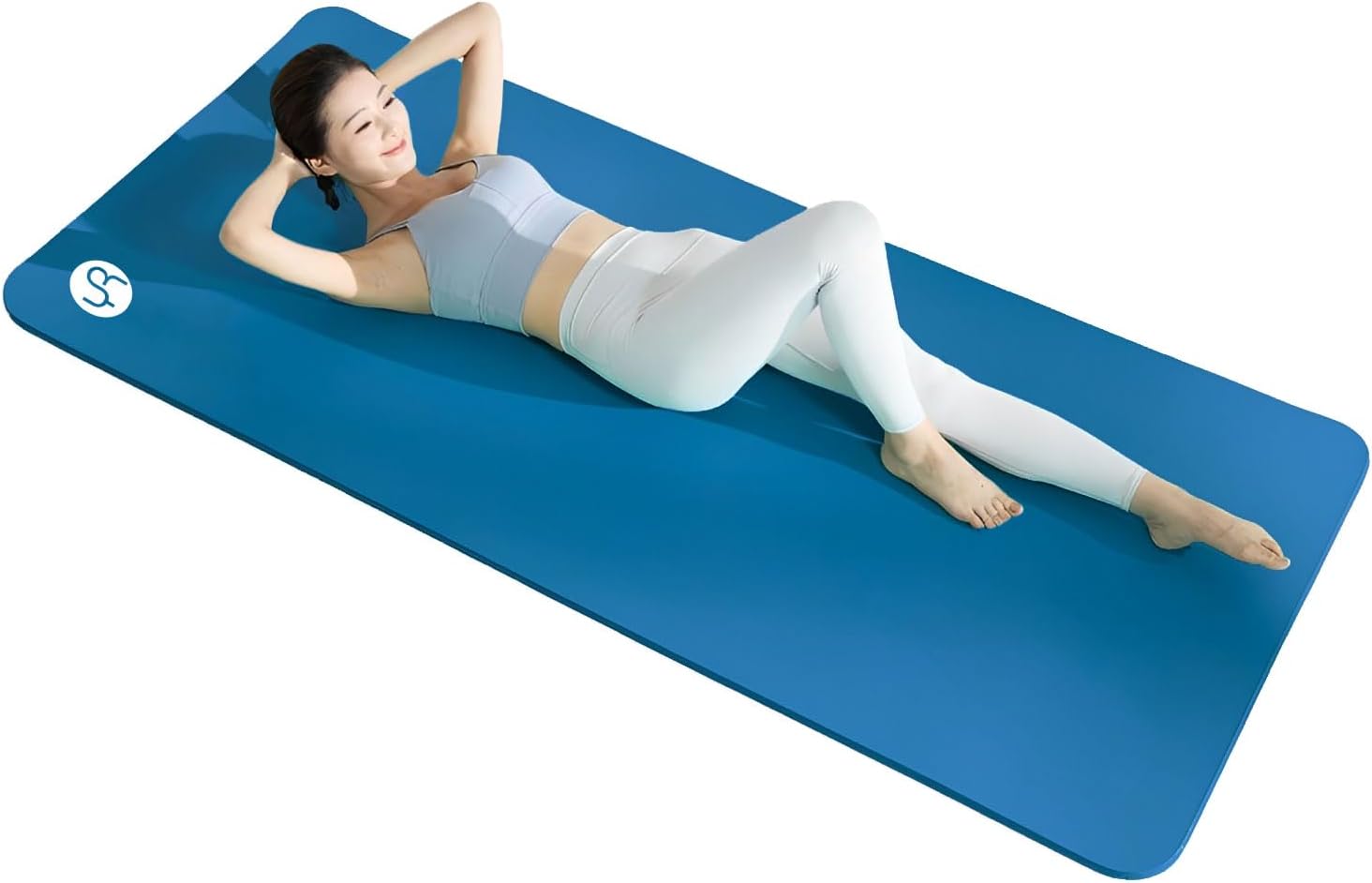 Gymnastics Mat 15 mm Thick Yoga Mat 200 x 90 cm Wide Fitness Mat NBR Sports Mat for Home Gym Yoga Pilates Aerobics Training with Carry Bag