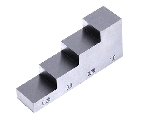 Thickness Calibration Block Accessories Thickness Test Block Aluminum 304 Stainless Steel 1018 Steel 4 Step Block 0.25-1.00 inch(Al 0.25 1.0 inch)