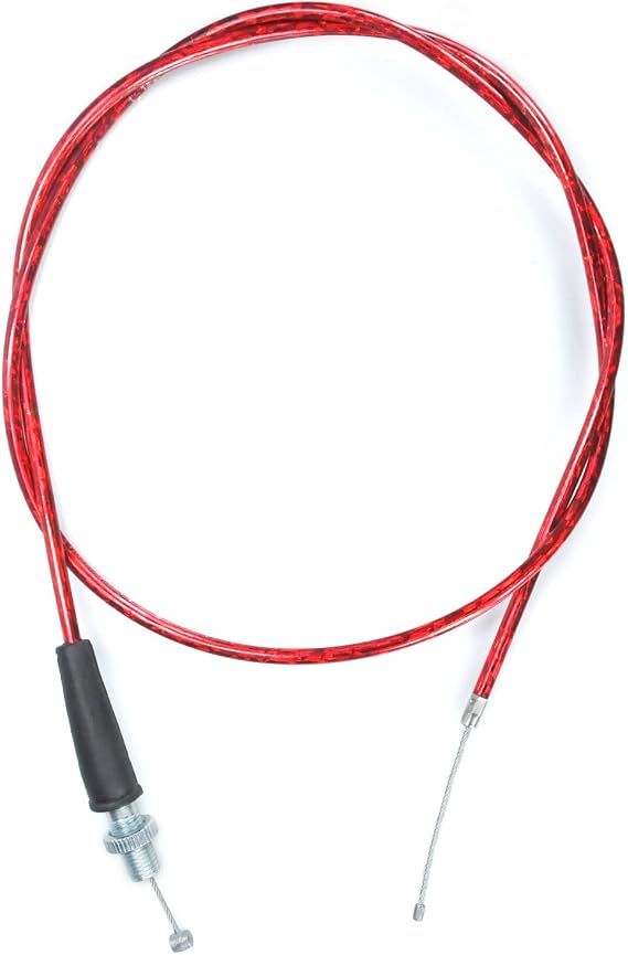 HOLATO 50'' Throttle Cable for Predator 212cc 6.5hp Coleman CT100U CT200U BT200X Baja Warrior Doodlebug Db30 Mb165 Mb200 MOTOVOX MBX10 MBX11 MBX12 RT200 Mini Bike GX160 GX200 Pit Dirt Bike Parts Red