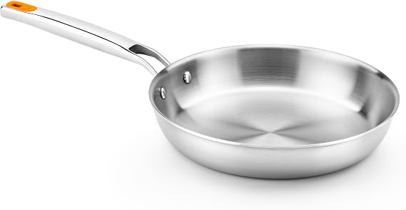 BRA Efficient Inox | Frying Pan, 11 Inches, Stainless Steel, Tri-Layer