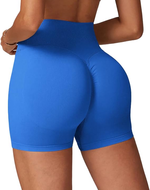 Qmttoae Seamless 4.5" Scrunch Butt Lifting Gym Shorts for Women Booty Workout Shorts Tummy Control Cycling Yoga