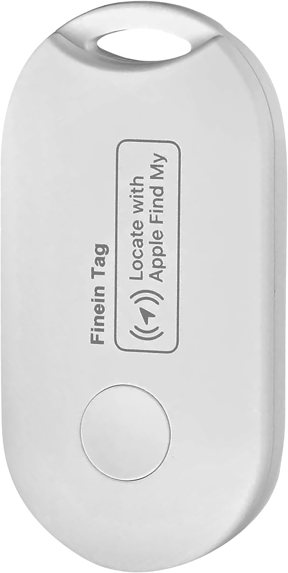 Finein Tag Smart Tracker - Worldwide Location Tracker Compatible with Apple Find My Network. For Keys, Wallets, Luggage, Cars & Pets. AirTag Alternative