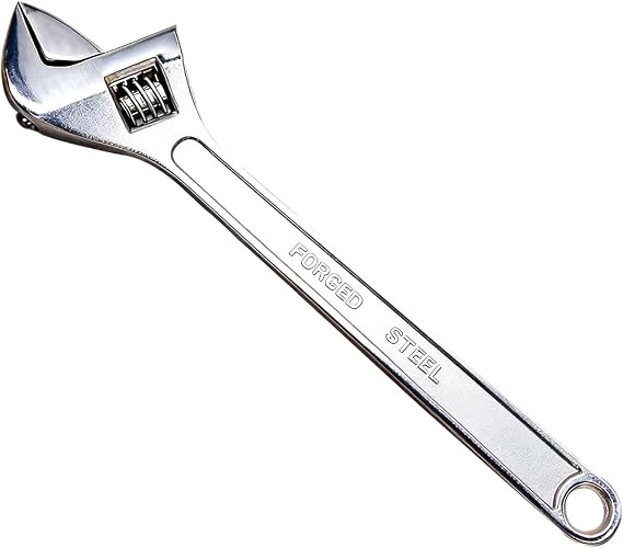 24" Adjustable Spanner 600mm Heavy Duty Adjustable Wrench | 63mm Wide Jaw Opening | Large Industrial Spanner for Plumbing, Pipe Work, Automotive & Construction | CR-V Steel