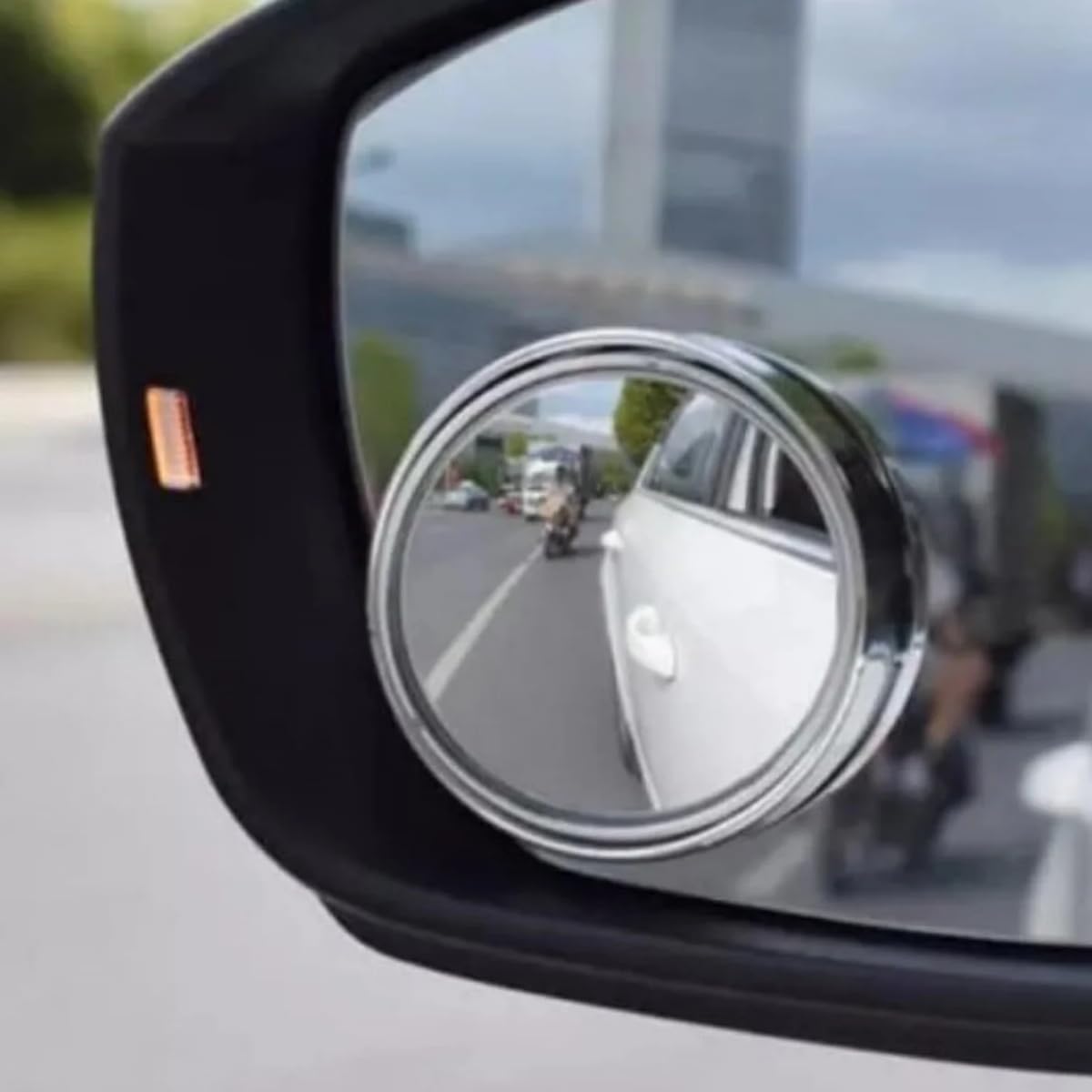Real Glass Blind Spot Mirror with K.DOT Frame 360 Degree Movable Parking Assist with 3M Adhesive 2 Pieces