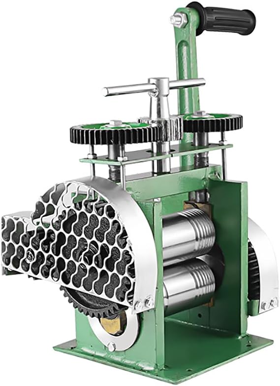 Manual Rolling Mill Machine, Manual Combination Rolling Mill, Double Sided Gear Drive, Hand Crank, Handle Adjustment Gear, For Tablet/Line/Semicircle Press