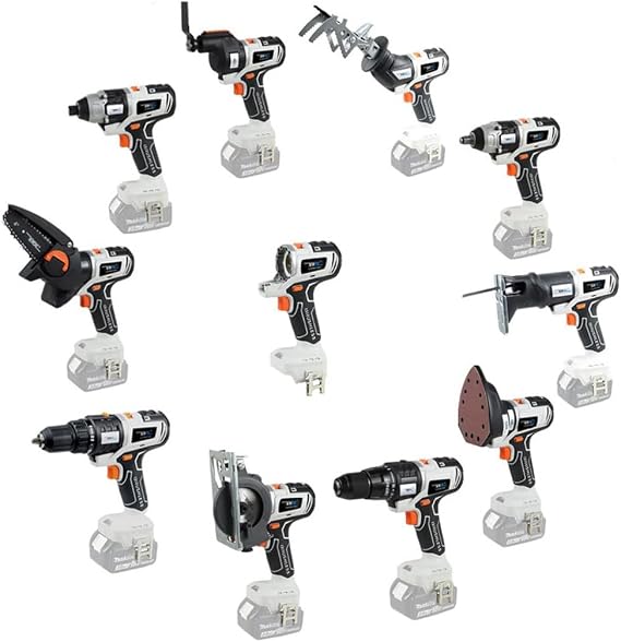 10 in 1 Woodworking Power Tool Combo Kit - Impact Drill, Electric Wrench, Circular Saw, and More - Complete DIY Set for Home Projects