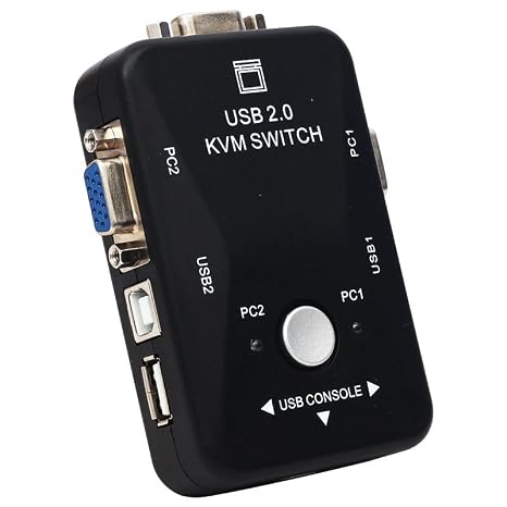 2 port usb kvm switch, 2 kasa 1 monitör switch, 2 Bilgisayarı Tek Elden Yönetin,