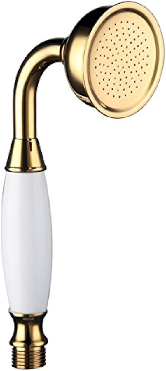 Brass Shower Head Traditional Victorian Style Handheld Shower Sprayer Gold