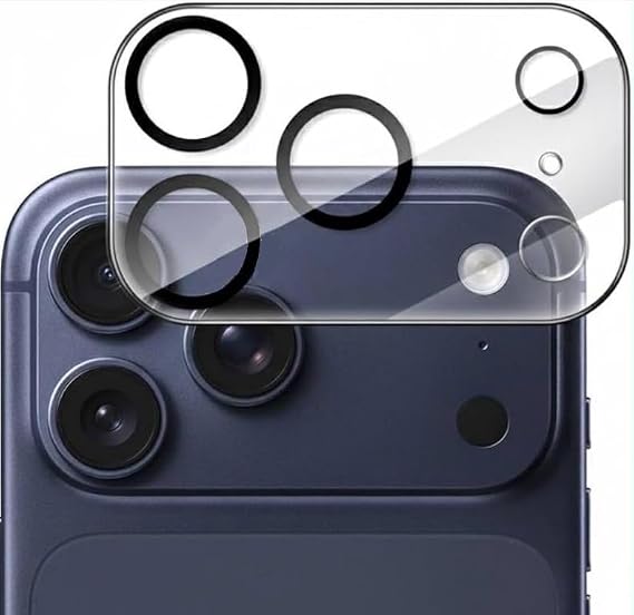 iPhone 17 Pro Max Uyumlu Full Kamera Lens Koruyucu Darbe Dayanıklı Temperli Cam Tam Koruyucu HD Şeffaf Kamera Lens Cam Film Çizilme Önleyici Koruyucu Film