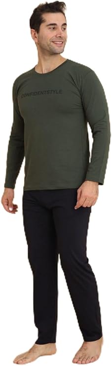 Siyah Uzun Kollu Pijama Takımı, erkekuzunkol