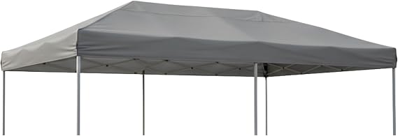 Garden Winds Custom Fit Replacement Canopy Top Cover Compatible with The Ozark Trail WF-2010 10' x 20' Straight Leg Pop Up - Upgraded Performance RipLock 350 Fabric - Slate Gray