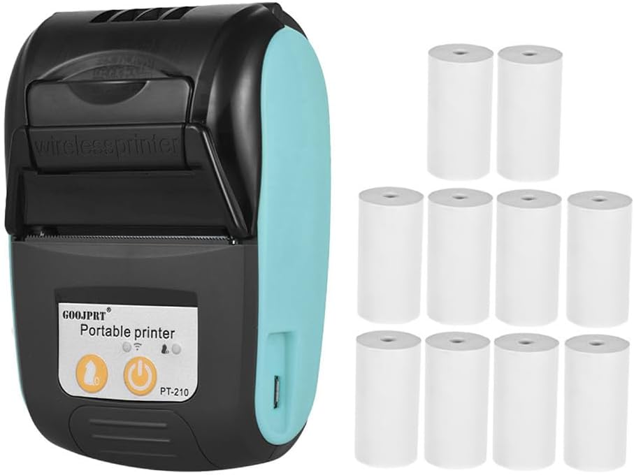 PT-210 Tragbarer Thermodrucker Handheld 58mm-Empfangsdrucker für Einzelhandelsgeschäfte Restaurants Fabriken Logistik 10 Papierrollen