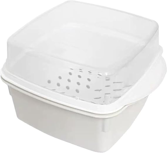 Multi-Function Microwave Food Steamer - Versatile Cookware Container for Vegetables and Food Preparation, 16.5x12cm