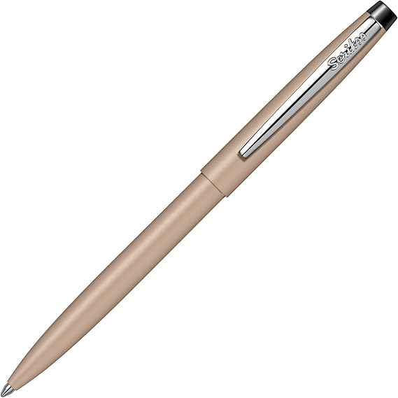 Scrikss F108 Tükenmez Kalem, Kapaktan Basmalı Makanizma, Kahve