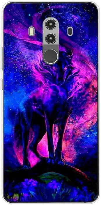 Case compatible with Huawei Mate 10 Pro,Shockproof Slim Thin Silicone Protective Anti-Fingerprint Anti-Scratch Anti-Fall phone cover - wolf