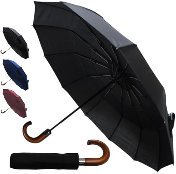 Rare 12 Rib Compact Small Umbrella - Strong Windproof Umbrella - Vented