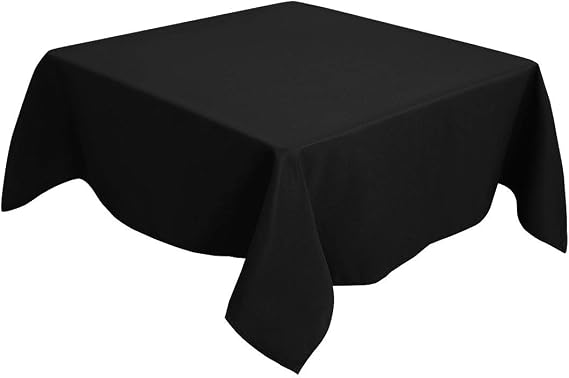 PiccoCasa Square Tablecloth Wipe Clean - Black 140cm x 140cm