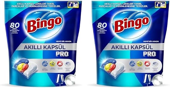 Bingo Akıllı Kapsül Pro Bulaşık Makinesi Deterjanı Tableti 80'li 2li paket