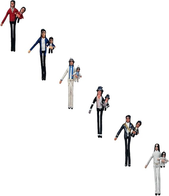 Posable Michael Plush Doll with Bendable Wire Inside, Flexible Stuffed Toy, Multiple Classic Outfit Styles, Tribute To the King of Pop, Christmas Home Decor Ornament for fans’ collection