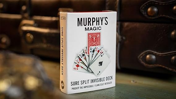 Murphy's Magic SURE SPLIT Invisible Deck Bicycle Trick, Red