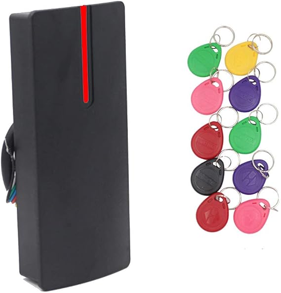 No Relay Proximity Card Reader Wiegand 26/34 Bit Output Door Access Control 125KHZ Card Reader Waterproof IP68 with 10 Color Key