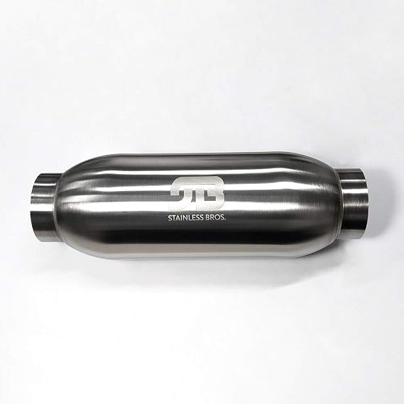 2.5 Inch Stainless Bullet/Bottle Style Resonator 12 Inch Length - SS304 (2.5" x 12" OAL)