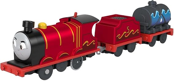 Thomas & Friends Toy Train, Splash Tank James Motorized Engine with Tender and Cargo for Preschool Railway Play, HNN07