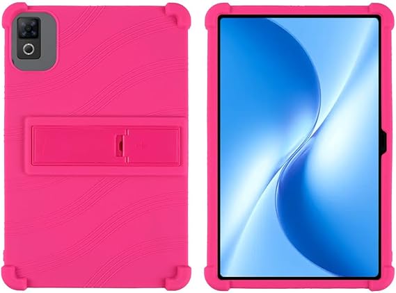 Case for DOOGEE U12 Tablet 12 Inch, Shockproof Silicone Case Cover with Built-in Kickstand, Rose