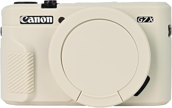 Easy Hood Camera Case for Canon G7 X Mark II,Silicone Cover,Beige