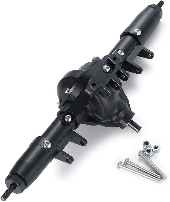 RC Axle Set Front Axle Rear Axle CNC Metal Tyre Axle for 1/10 RC Crawler Axial SCX10 (Rear Axles)