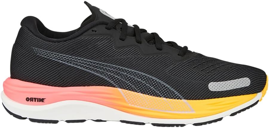 Puma Men's Velocity Nitro 2 Running Shoe, Puma Black/Sunset Glow, 13