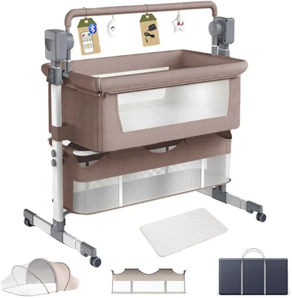 Next To Me Cot Bedside Co-Sleeper,Khaki