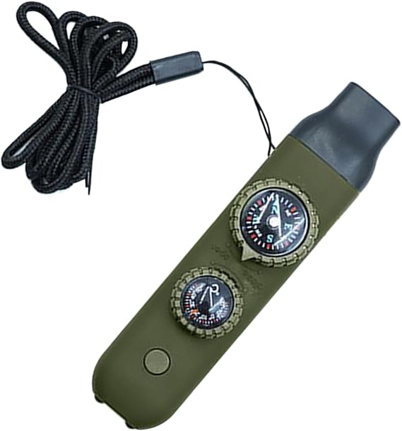 Hiking Whistle Compass - Outdoor Safety Gear | Portable Whistle with Compass and Survival Tools for Hiking Camping Running Boating Backpacking Mountain