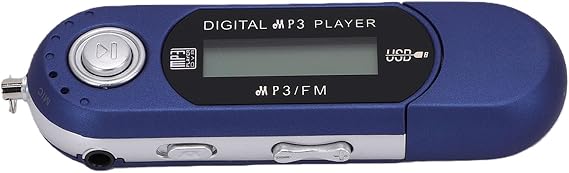Portable MP3 Player with Display & Auto Shutdown, Retro Digital Music Player Supports MP3 WMA, Expandable 32GB Music Players for Travel & Sport (Blue)