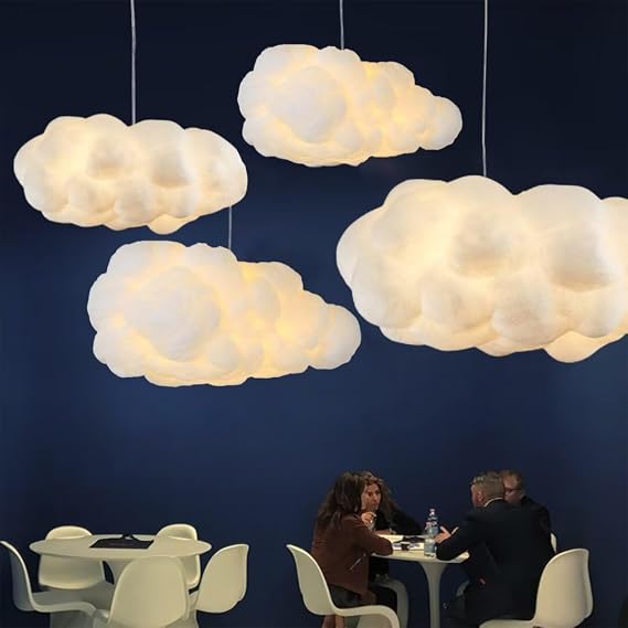 Simulation Cloud Pendant Light - Creative Cotton Chandelier Floating Ceiling Lamp for Bedroom, Dining Room, Corridor [Energy Class F]