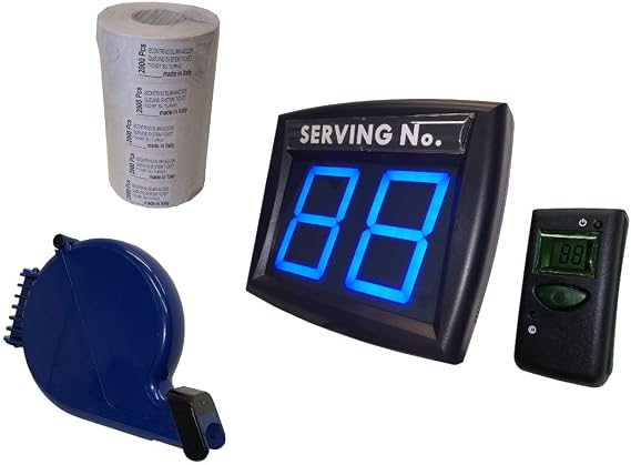 Impretech International Group N.4 Wireless Queue Management System MY-TURN (Blue Led) with LCD Radiocontrol