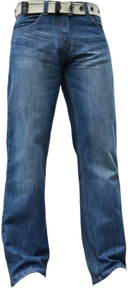 Enzo Mens EZ15 Designer Regular Bootcut Denim Light Wash Jeans W32 - L30