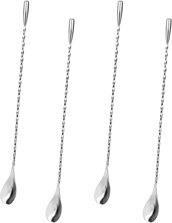 4 Pieces Mixing Spoon, Stainless Steel Cocktail Spoon