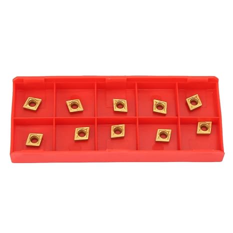TICFOX CNC Carbide Tips Inserts, Indexable Lathe Milling Inserts, 10Pcs CCMT060204 US735 CCMT21.51 Carbide Insert Blade CNC Lathe Cutter Turning Tool for Rotary Tool Holder