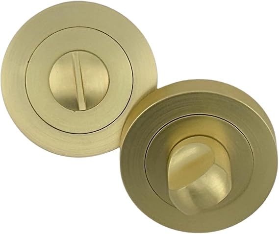Bathroom Turn &amp; Release with Deadbolt, Antique Brass, Emergency Release, Single, 44mm Backset, 54mm Backset, Aluminium, Privacy Locking (Satin Brass, Turn &amp; Release Only)
