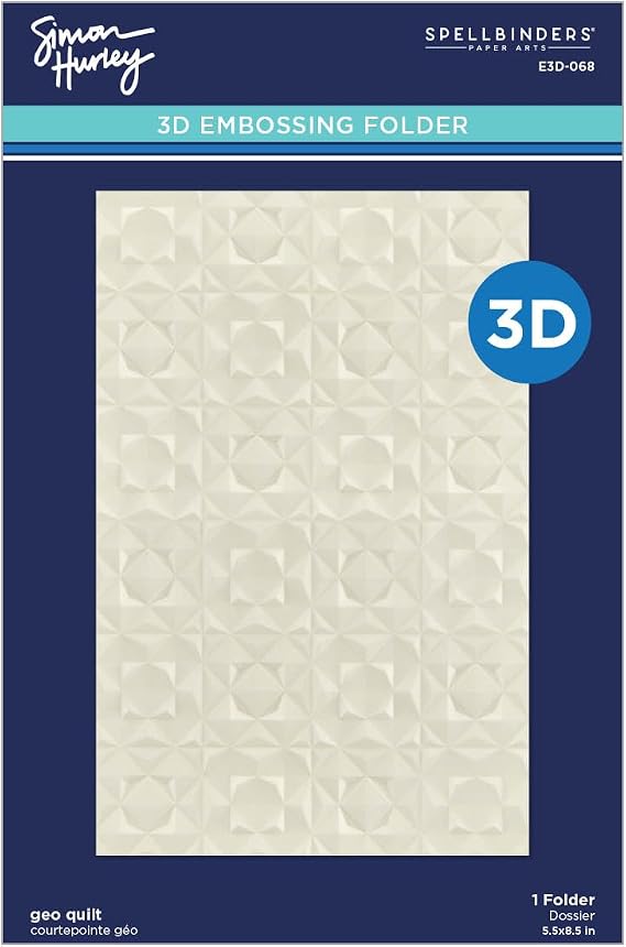 Geo Quilt 3D Embossing Folder from the Simon's Snow Globes Collection by Simon Hurley