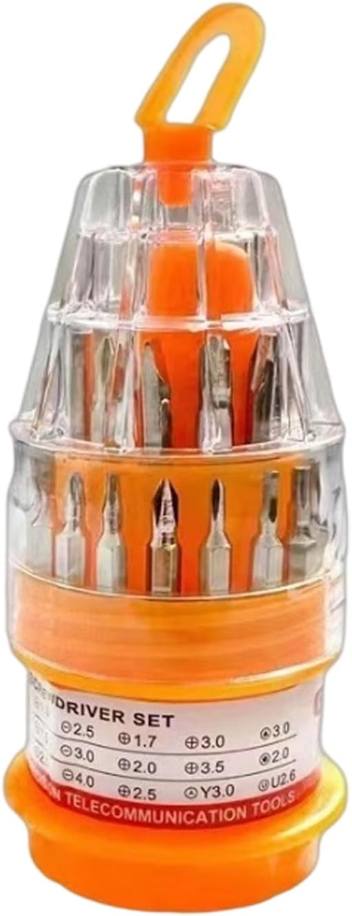 3. 31-in-1 Multi-Function Screwdriver All-Purpose Bits & Compact Storage Case for Device Repair & Maintenance Permanent Steel Screwdriver Set with Case