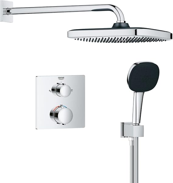 GROHE Precision Concealed Thermostat Shower System, Chrome, 34882000