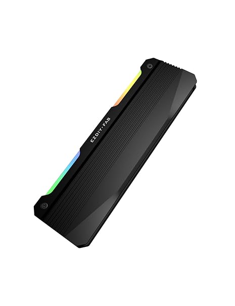 EZDIY-FAB RH01 ARGB RAM Heatsink, RGB Memory Heat Spreader for DDR5 DDR4, Aluminum RAM Cooler with 5V 3-Pin ARGB Lighting, Gaming PC Memory Cooling,1 Pack - Black