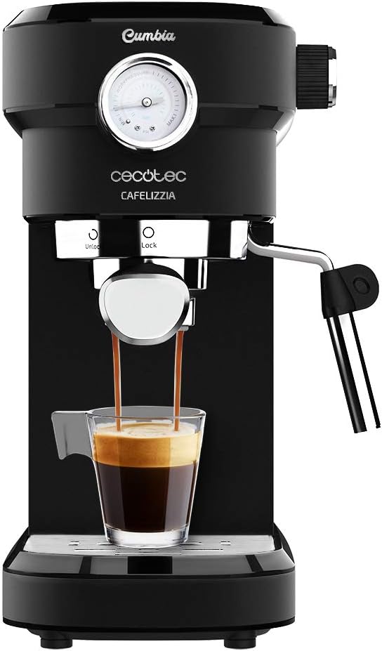 Cecotec Cafelizzia 790 Espresso Makinesi Siyah, 1350 W, Hızlı Isıtma Sistemi, 20 Basınç Çubukları, Ayarlanabilir Evaporatör, Su Deposu 1.2 Litre